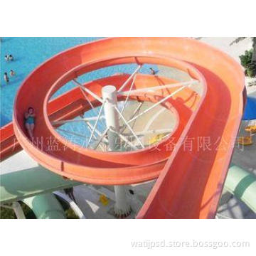 Open Fiberglass Spiral Orange Water Slide , Classical Water